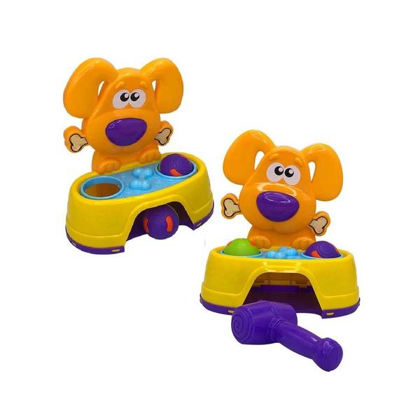 Imagem de Brinquedo Infantil Coordenação Bate Dog 2 Bolinhas e Martelo