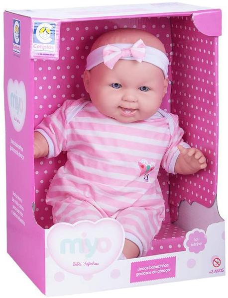 Imagem de Brinquedo Infantil Cotiplás Coleção Miyo Realista Bebe Reborn Menina 47cm