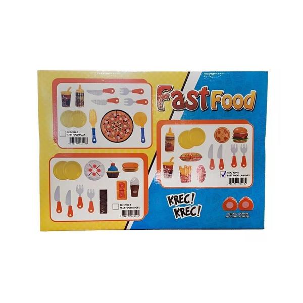 Imagem de Brinquedo Infantil Cozinha Fast Food Lanches Pizza Braskit