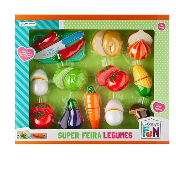 Imagem de Brinquedo Infantil Criança Creative Fun Super Feira Divertida 12 Legumes  Multikids - BR1110