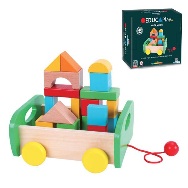 Imagem de Brinquedo Infantil Criativo Monta e Desmonta 20 Blocos Polibrinq