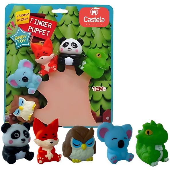 Imagem de Brinquedo Infantil Dedoches De Animais Da Floresta - Castela