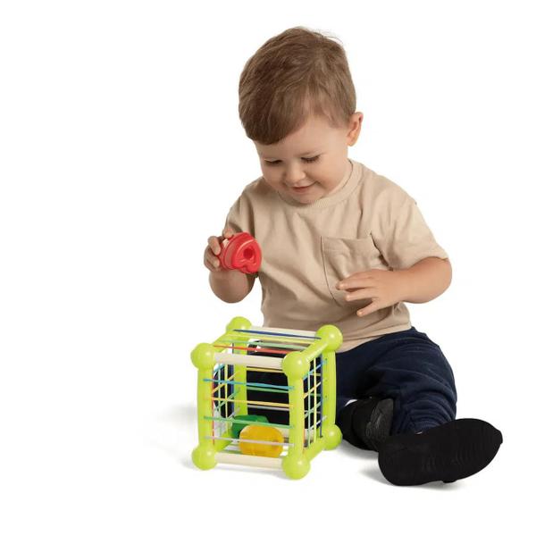 Imagem de Brinquedo Infantil Desafio a Fio Cubo com Elástico Tateti