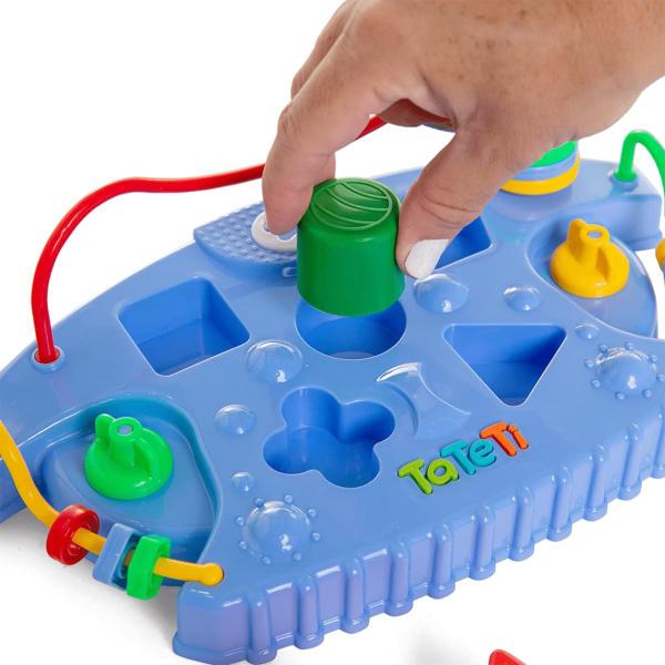 Imagem de Brinquedo Infantil Didático Com Argolas e Formas Passa e Encaixa Tateti