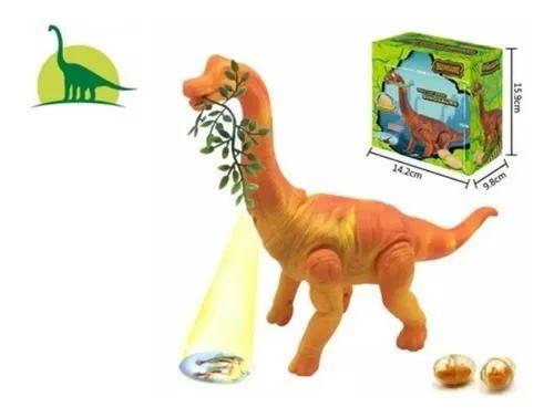 Imagem de Brinquedo Infantil Dinossauro Bota Ovo Som Luz Anda Movimento Projetor Verde