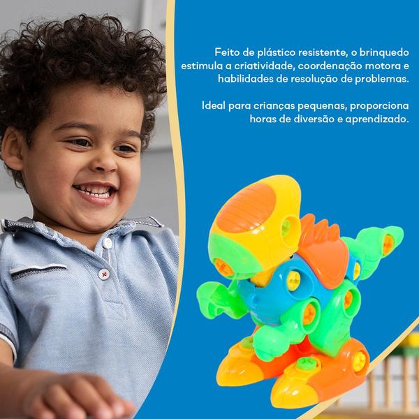 Imagem de Brinquedo Infantil Dinossauro Miniatura Monta Desmonta