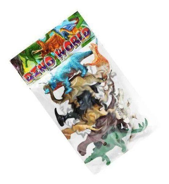 Imagem de Brinquedo Infantil Dinossauros Emborrachados Com 10 Peças Art Brink