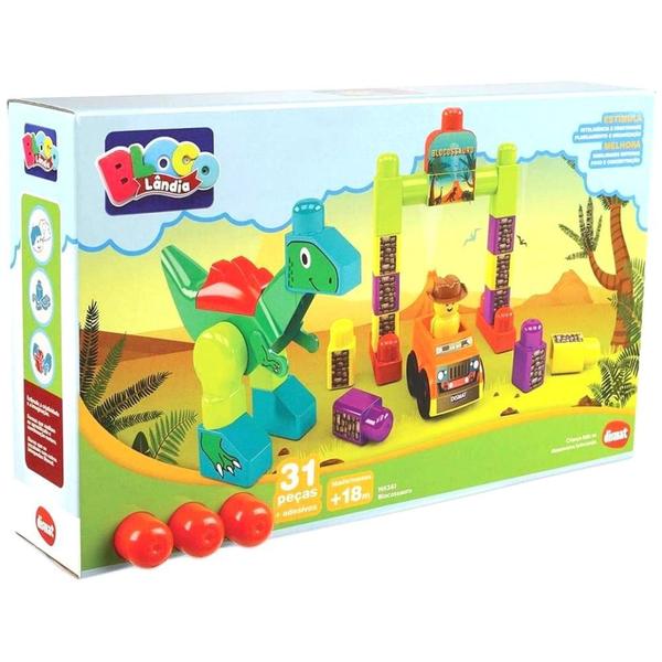 Imagem de Brinquedo Infantil Educativo 31 Peças Blocossauro Dinossauro