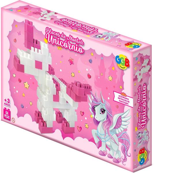 Imagem de Brinquedo Infantil Educativo Blocos de Montar Unicornio