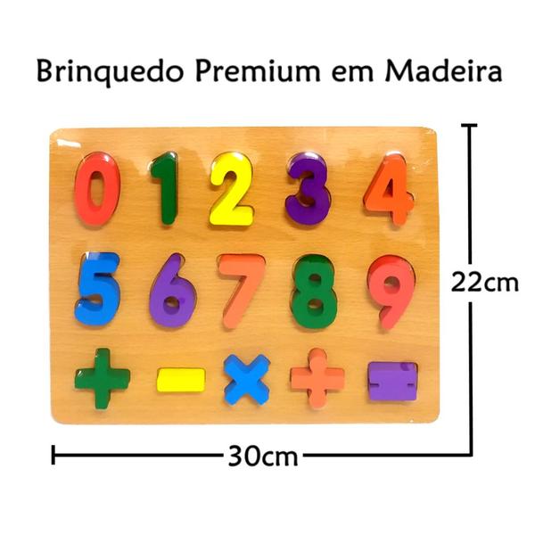 Imagem de Brinquedo Infantil Educativo Números de Encaixar Estimula Lógica