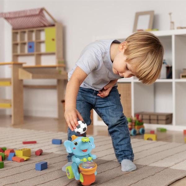 Imagem de Brinquedo Infantil Elefante Musical Anda Bate Volta Dança Brincalhão Bola Flutua Interativo