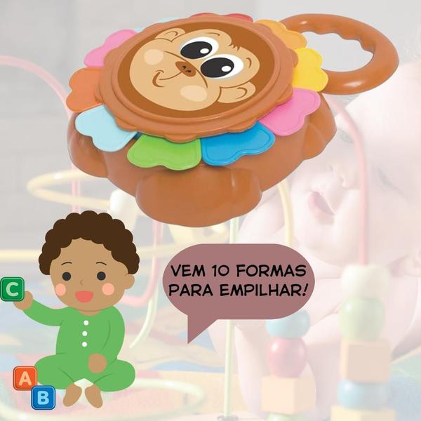 Imagem de Brinquedo Infantil Empilhar Educativo Baby Macaco