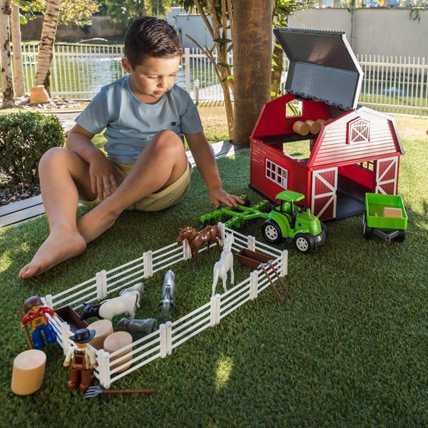 Imagem de Brinquedo Infantil Fazendinha Vira Maleta Poliplac Com Animais