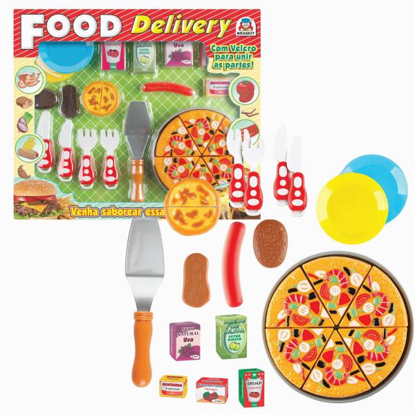 Imagem de Brinquedo Infantil Food Delivery Pizza tiras autocolantes Braskit