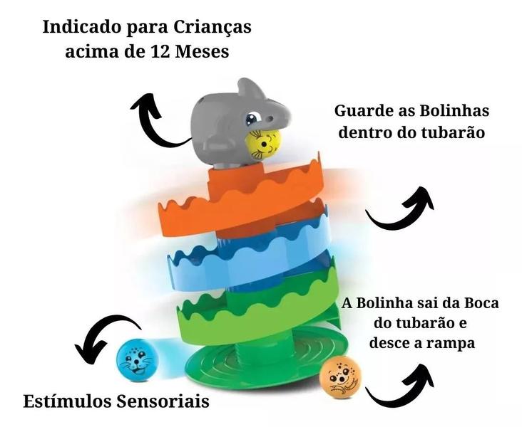 Imagem de Brinquedo Infantil Gira Gira Tubarão Interativo - Elka 1239