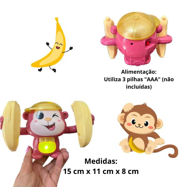 Imagem de Brinquedo Infantil Gira Macaco Com banana Com Luz E Som Toys Divertido