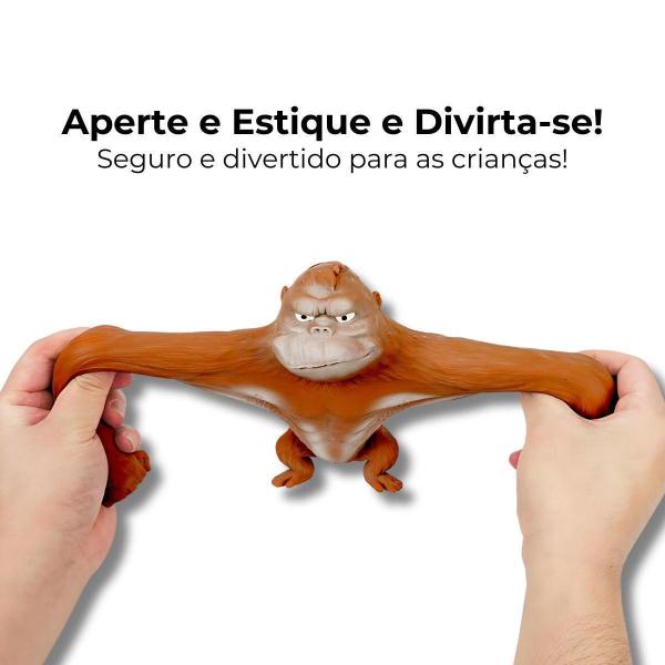 Imagem de Brinquedo Infantil Gorila Macaco Estica Divertido - Marrom