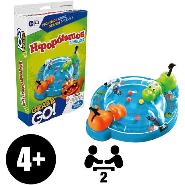 Imagem de Brinquedo Infantil Hasbro Jogo Hipopótamos Comilões Grab&Go