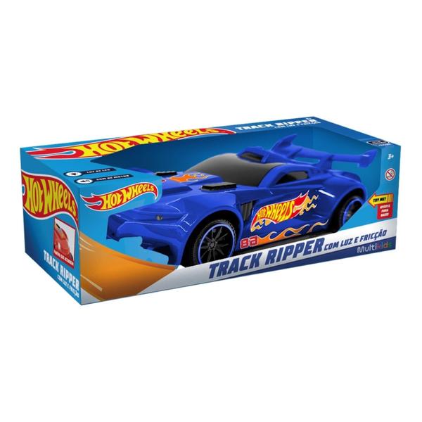 Imagem de Brinquedo Infantil Hot Wheels Carros Track Ripper Azul com Luz e Som 42cm Tamanho Multikids - BR2264