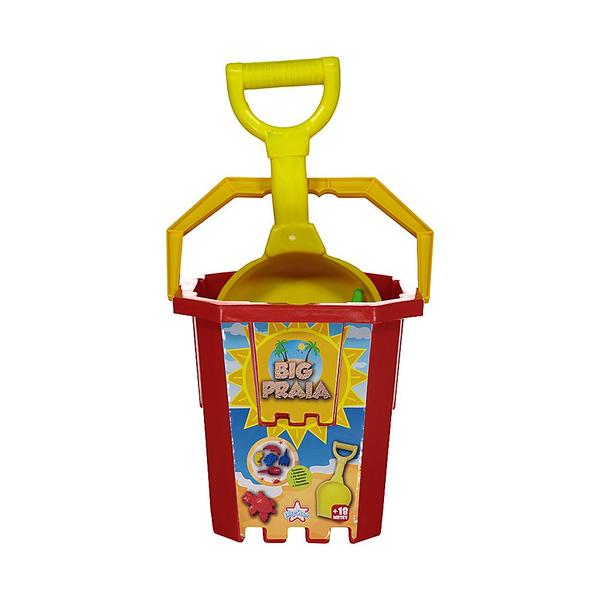 Imagem de Brinquedo Infantil Kit Balde Vermelho Big Praia Big Star