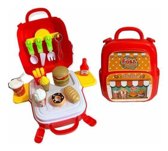 Imagem de Brinquedo Infantil Kit Cozinha Fast Food 3 Em 1 Com 29 Peças