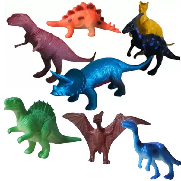 Imagem de Brinquedo Infantil Kit Dinossauros 8 Peças Dino World