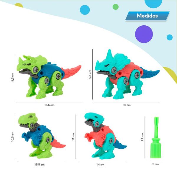 Imagem de Brinquedo Infantil Kit Dinossauros Monta Desmonta Divertido