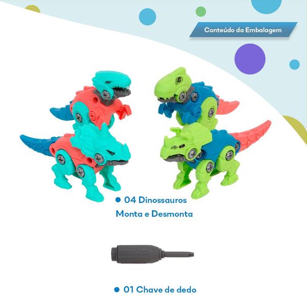 Imagem de Brinquedo Infantil Kit Dinossauros Monta Desmonta Divertido