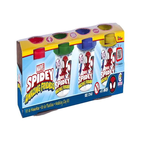 Imagem de Brinquedo Infantil Kit Massinhas Spidey Amigos Marvel Cotiplas - 2740