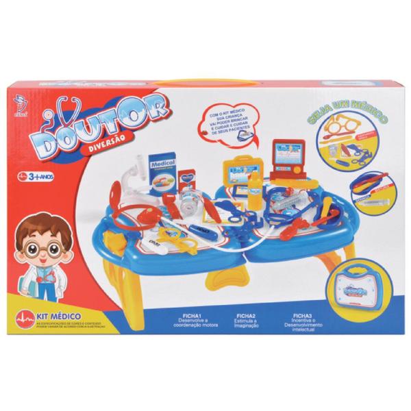 Imagem de Brinquedo Infantil Kit Médico Maleta - Azul - Fenix