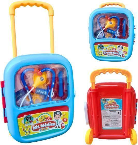 Imagem de Brinquedo Infantil Kit Médico Maleta Doutor Com Rodinhas.