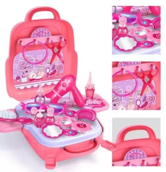 Imagem de Brinquedo Infantil Kit Salão de Beleza 3 em 1 Maleta Com Acessórios