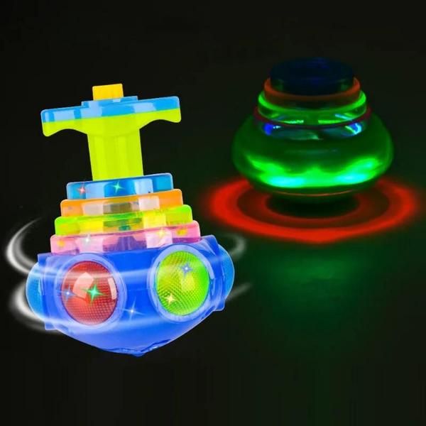 Imagem de Brinquedo Infantil LED Giratório com Música - Formato UFO - Ideal para Festas