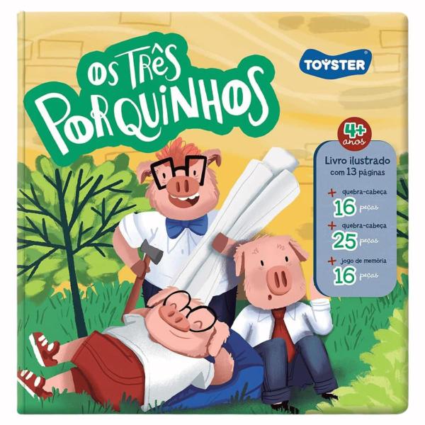 Imagem de Brinquedo Infantil Livro Os Três Porquinhos 3 em 1 Toyster