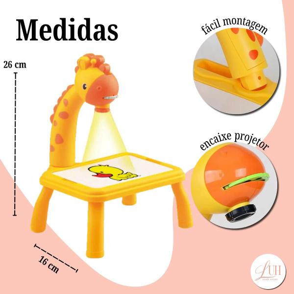 Imagem de Brinquedo Infantil Lousa Mágica Mesinha Com Projetor Girafinha