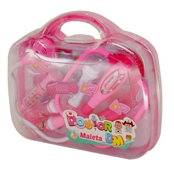 Imagem de Brinquedo Infantil Maleta Educativa Médica Rosa Menina Dm