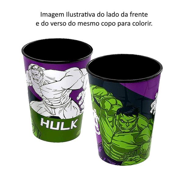 Imagem de Brinquedo Infantil Máscara Verde + Caneca e Copo do Hulk