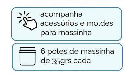 Imagem de Brinquedo Infantil Massinha de Modelar Unicórnio Encantado Kit Com 6 Potes e Acessórios