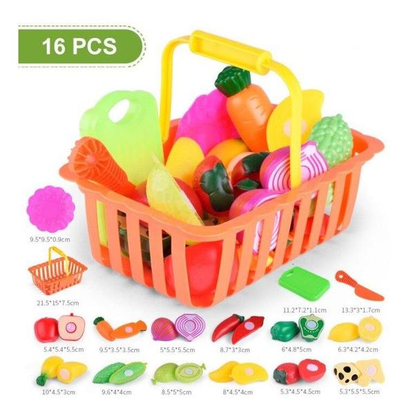 Imagem de Brinquedo Infantil Masterchef  Cozinha Frutas e legumes Comidinhas  c/ cestinha 