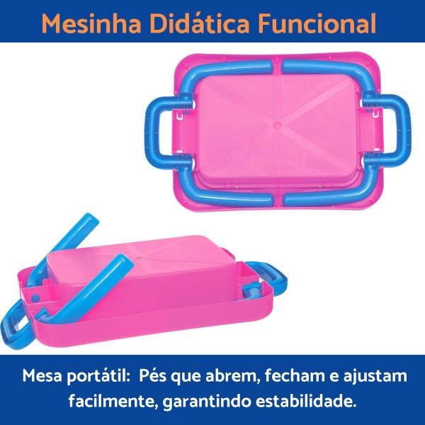 Imagem de Brinquedo Infantil Mesa Didática Portátil Presente Menina Criança 1 ano Bebê Rosa Didático Humor