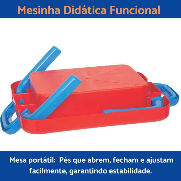 Imagem de Brinquedo Infantil Mesa Didática Portátil Presente Menino Criança 1 ano Bebê Azul Didmor - Mercotoys