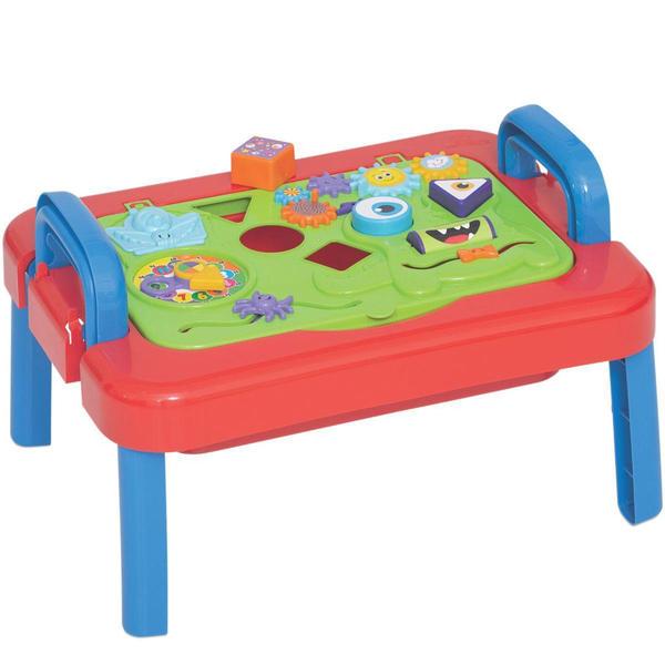 Imagem de Brinquedo Infantil Mesa Didática Portátil Presente Menino Criança 1 ano Bebê Azul Didmor - Mercotoys