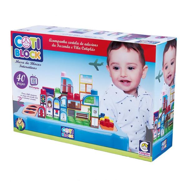 Imagem de Brinquedo Infantil Mesa Interativa Didática Cotiblock 2354 Cotiplás