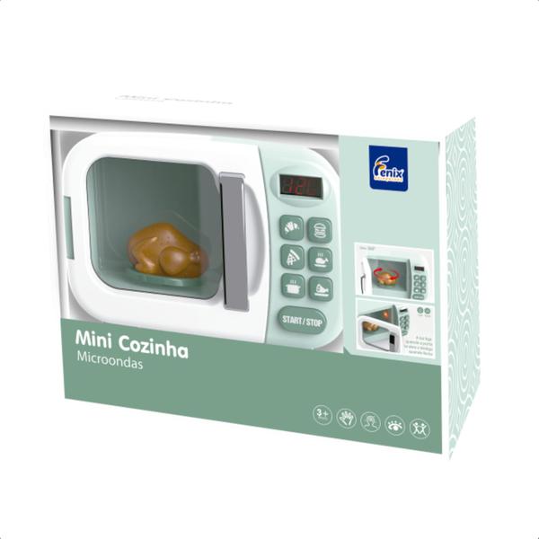 Imagem de Brinquedo Infantil Microondas Mini Cozinha com Luz e Som Interativo Faz de Conta - Fenix Brinquedos LKC-991