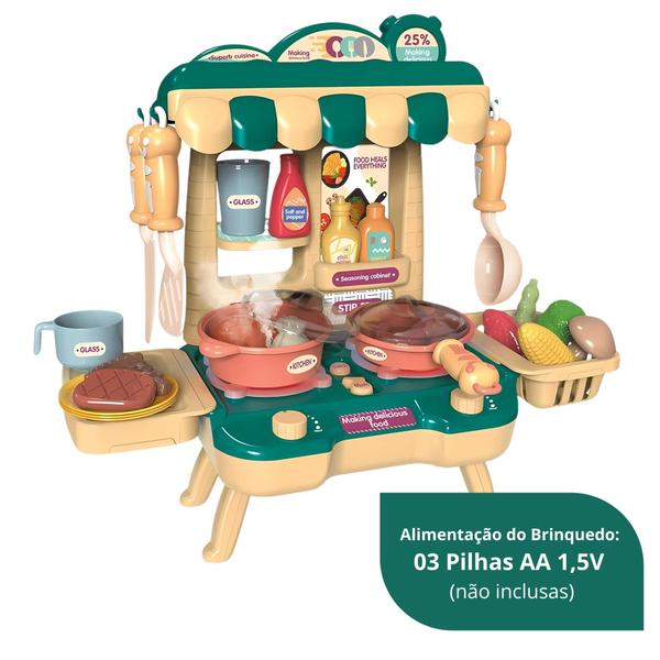 Imagem de Brinquedo Infantil Mini Cozinha 34 Peças Verde Casa Encantada Zippy Toys - 9283