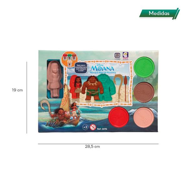 Imagem de Brinquedo Infantil Moana e Maui de Massinha 8 Acessórios