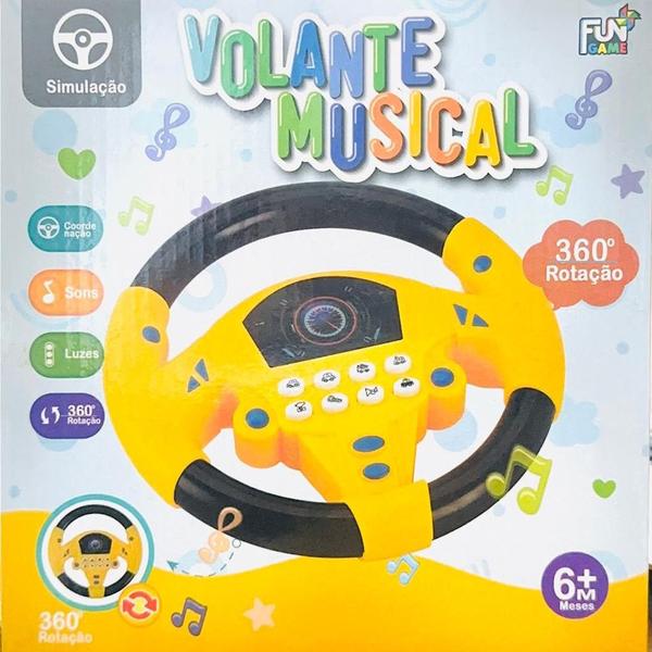 Imagem de Brinquedo Infantil Musical Volante Educativo Com Ventosas Sons e Luzes Amarelo Envio Imediato