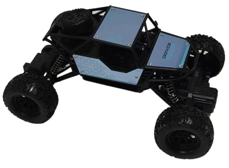 Imagem de Brinquedo Infantil Para Asfalto Terra Grama Carrinho de Controle Remoto Com Suspensão Off-Road Big Foot Azul