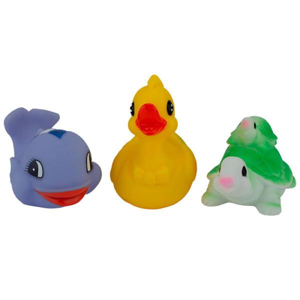 Imagem de Brinquedo Infantil Para Banho 3 Pçs Em Pvc Animais Aquáticos