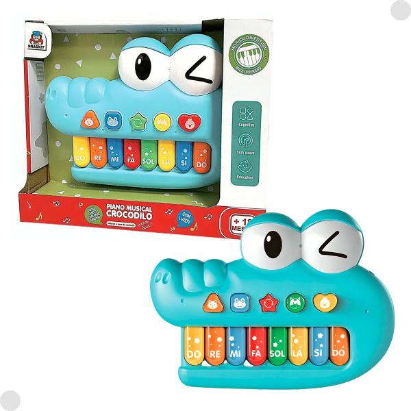 Imagem de Brinquedo Infantil Piano Musical Crocodilo 4904 - Braskit